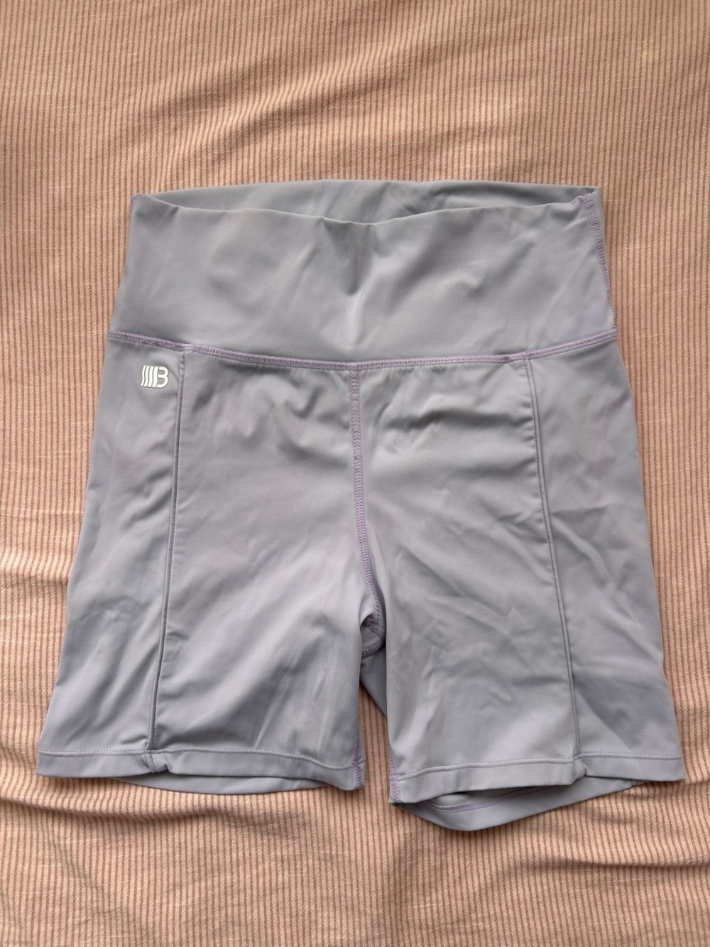 High-Waist Athletic Bike Shorts - Lilac purple